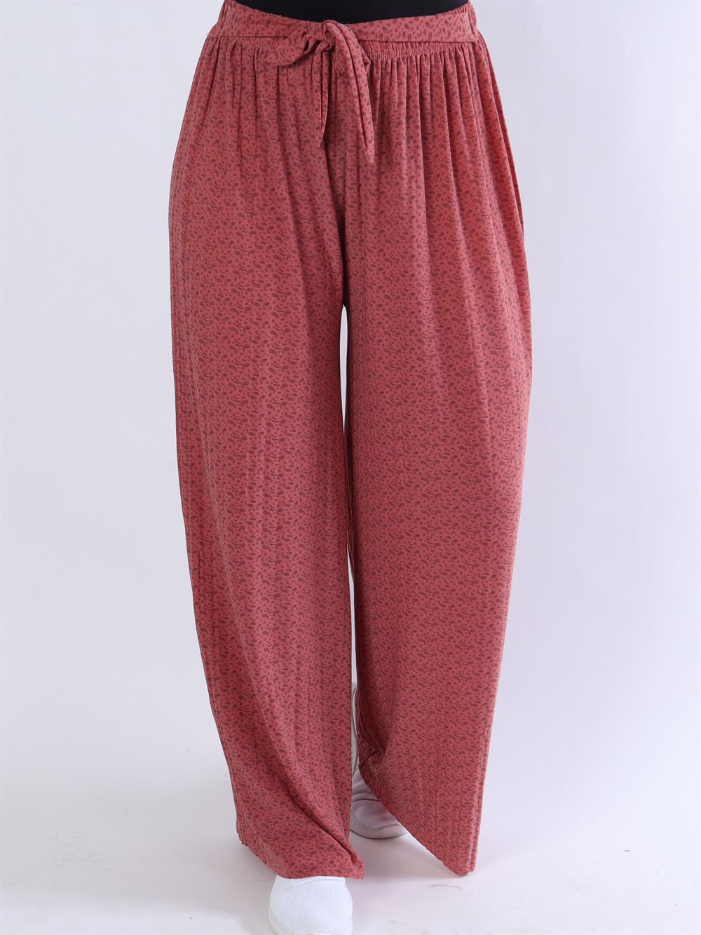 Lajla - Plisseret bukser med småt paisley mønster